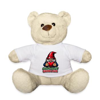 Evil Gnome, Dark Gnome, Goth Gnome, Funny Gnome - Teddy Bear - white - Front