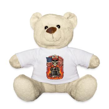 Lkw-Fahrer, patriotischer US-Sattelschlepperfahrer - Teddy - Weiß - Vorne