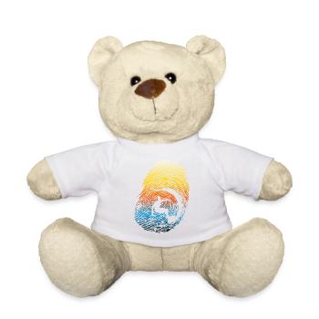 Sunset Rainbow Surf Fingerprint - Teddy Bear - white - Front