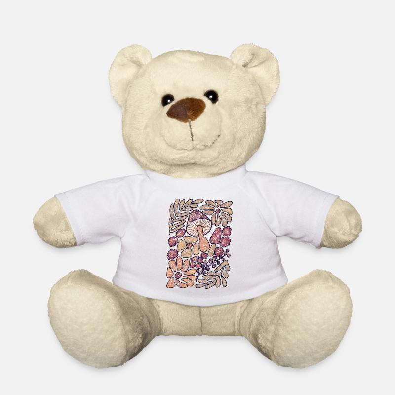 Pilzflora in Mystic Pink - Teddy - Weiß
