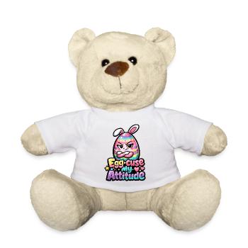 Excuse my Attitude Easter Pun - Teddy Bear - white - Front