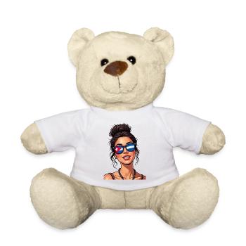 Cuba Pride & Home - Design du drapeau de Cuba - Nounours - blanc - Devant
