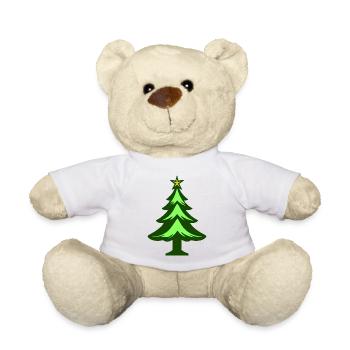Simple graphique de sapin de Noël - Nounours - blanc - Devant