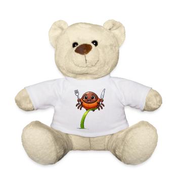 Lustige Zecke mit Besteck  - Teddy - Weiß - Vorne