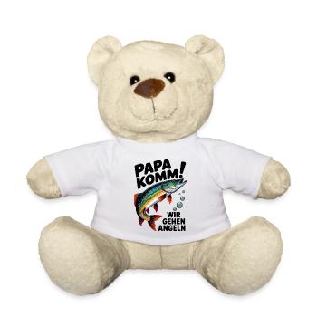 Papa Komm! Angelabenteuer Fischdesign - Teddy - Weiß - Vorne