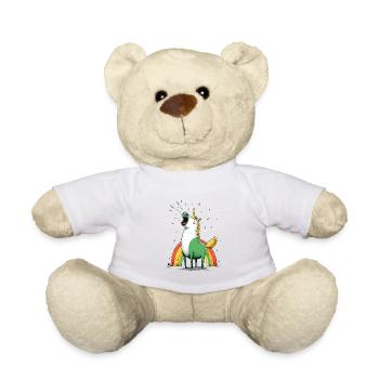 Einhorn mit Regenbogenzauber - Teddy - Weiß - Vorne