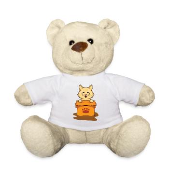 Cat Laugh Box - Teddy Bear - white - Front