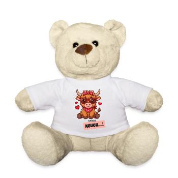 Kuh mit Herzbrille und Bandana - Teddy - Weiß - Vorne