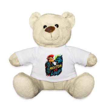 Mouton Punk Contre Loup Féroce - Nounours - blanc - Devant