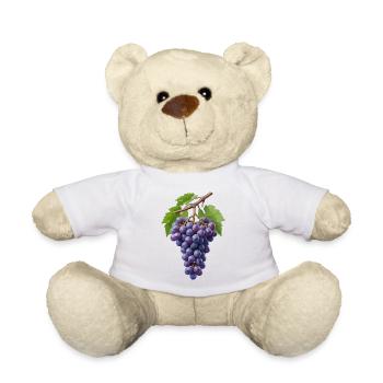 Dark purple bunch of grapes - Teddy Bear - white - Front