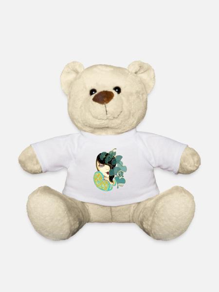 Beauté ginkgo dans le style Art nouveau - Nounours - blanc