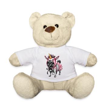 Pugicorn Costume Illustration Unicorn Pug - Teddy Bear - white - Front