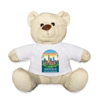 Sheffield Skyline UK Steel City Illustration - Teddy Bear - white - Front