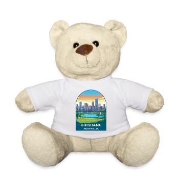 Brisbane Australia Story Bridge Travel Poster - Teddy - Weiß - Vorne
