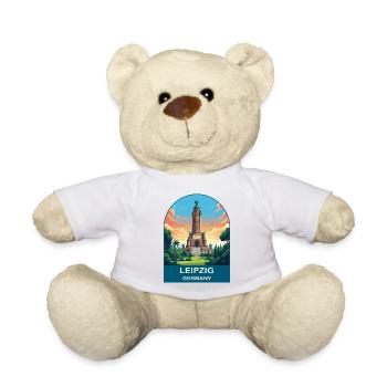 Leipziger Deutschland-Denkmal Vintage-Reiseplakat - Teddy - Weiß - Vorne