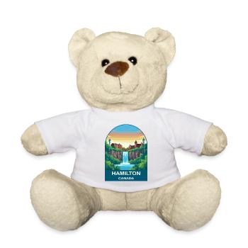 Hamilton Canada Wasserfall City Reiseplakat - Teddy - Weiß - Vorne