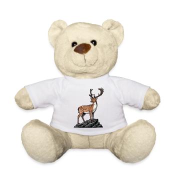 Majestätischer Gefleckter Hirsch Wilde Naturfelsen - Teddy - Weiß - Vorne