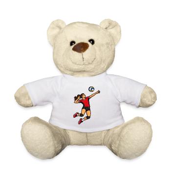 Joueuse de volley au service puissant - Nounours - blanc - Devant