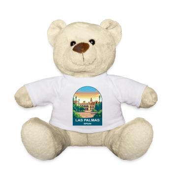 Las Palmas Spain Vintage Travel Poster - Teddy Bear - white - Front