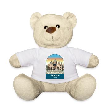Venice Italy Vintage Travel Poster Art - Teddy Bear - white - Front
