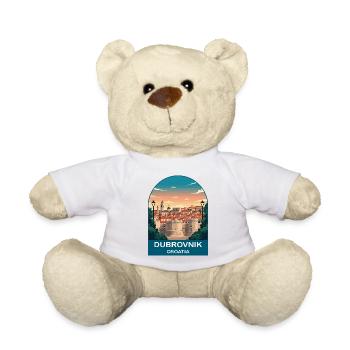 Poster de voyage vintage de Dubrovnik Croatia - Nounours - blanc - Devant