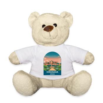 Granada Spain Vintage Travel Poster Art - Teddy Bear - white - Front
