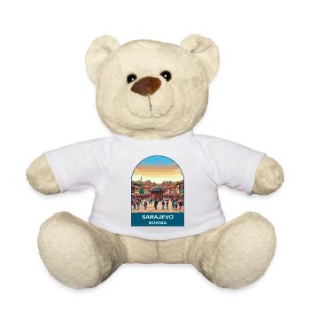 Sarajevo Bosnien Vintage-Reiseplakat-Kunst - Teddy - Weiß - Vorne