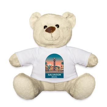 Salvador Brazil Pelourinho Travel Poster Art - Teddy Bear - white - Front