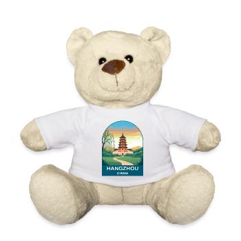 Hangzhou China West Lake Vintage-Reiseplakat - Teddy - Weiß - Vorne