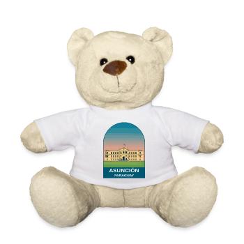 Asuncion Paraguay Vintage City Travel Poster - Teddy Bear - white - Front