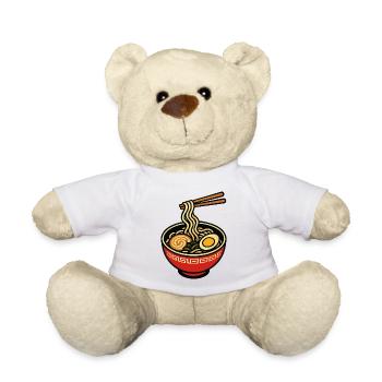 Ramen Bowl with Chopsticks - Teddy Bear - white - Front