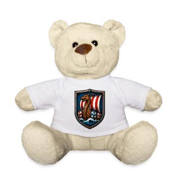 Viking Dragon Boat Shield - Teddy Bear - white - Front