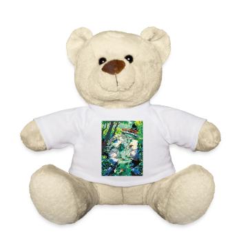 Japanische Koi-Flusslandschaft mit Kamon-Design - Teddy - Weiß - Vorne