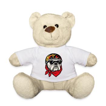 Bulldog biker motorcycle helmet rebel style - Teddy Bear - white - Front
