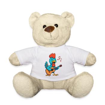 Chicken Playing Guitar - Teddy Bear - white - Front