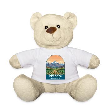 Mendoza Argentina Vineyard & Andes Travel Poster - Teddy Bear - white - Front