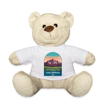 Colorado USA Vintage Travel Poster Art - Teddy Bear - white - Front