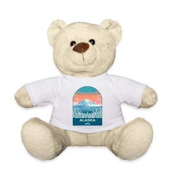 Alaska USA Vintage Travel Poster Art - Teddy Bear - white - Front