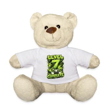 Level 7 Complete Gamer Shirt – Green Gaming - Teddy Bear - white - Front