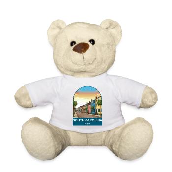 South Carolina USA Vintage Travel Poster - Teddy Bear - white - Front