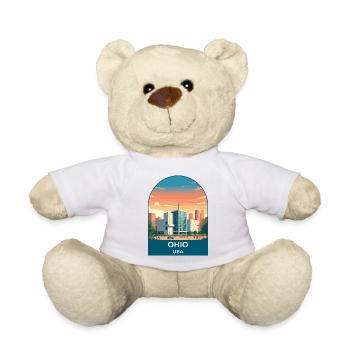 Ohio USA Vintage-Reiseplakat-Kunst - Teddy - Weiß - Vorne