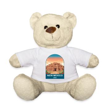 New Mexico USA Vintage Travel Poster Art - Teddy Bear - white - Front