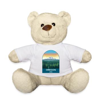 Oregon USA Vintage Reiseplakat-Kunst - Teddy - Weiß - Vorne