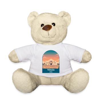 Texas USA Vintage-Reiseplakatkunst - Teddy - Weiß - Vorne