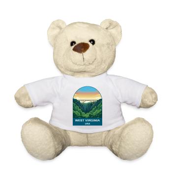 West Virginia USA Vintage-Reiseplakat - Teddy - Weiß - Vorne