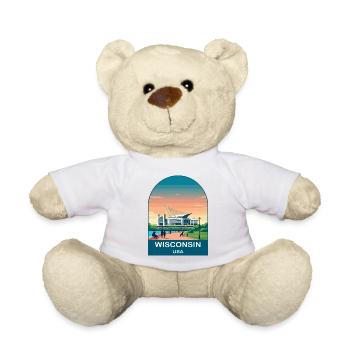 Wisconsin USA Vintage-Reiseplakat-Kunst - Teddy - Weiß - Vorne