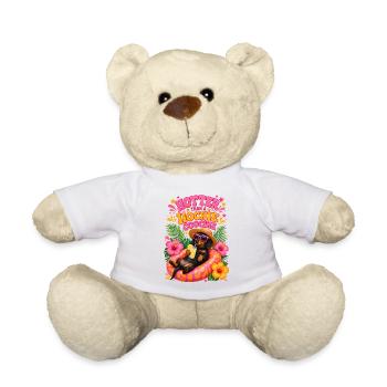 Ambiances de plage de teckels tropicaux - Nounours - blanc - Devant