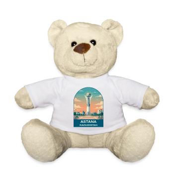 Affiche de voyage vintage Bayterek d’Astana Kazakhstan - Nounours - blanc - Devant