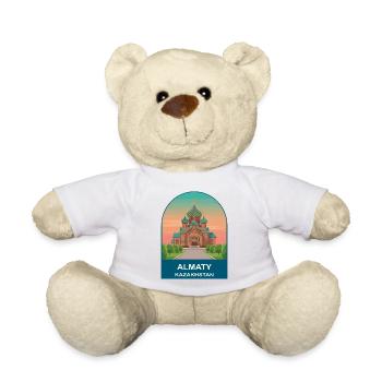 Affiche vintage d’art de voyage au Kazakhstan - Nounours - blanc - Devant