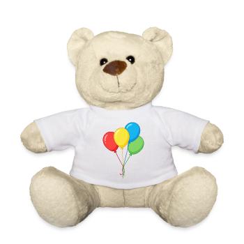 Illustration graphique de quatre ballons colorés - Nounours - blanc - Devant